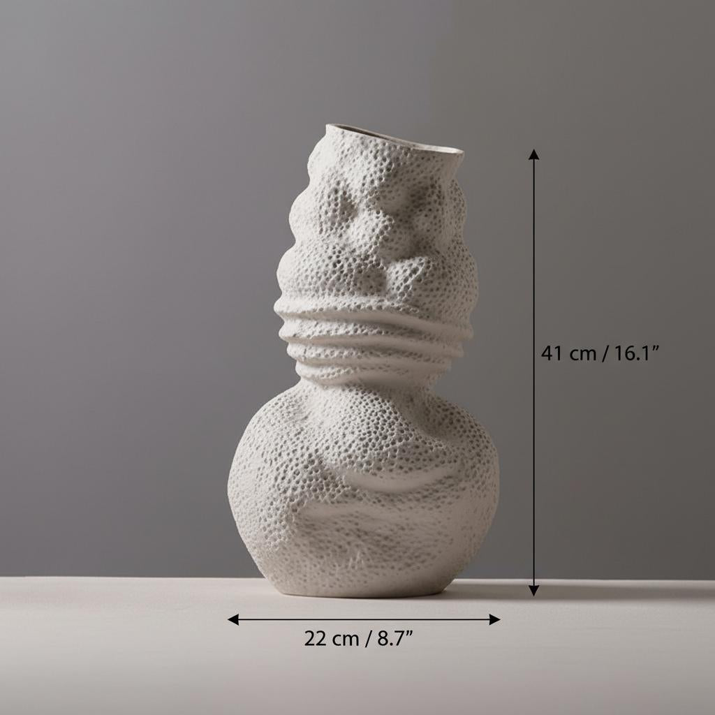 Dimensions of large and medium textured vases