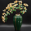 Yellow Crystal And Ceramic Floral Bonsai Sculpture
