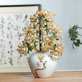 Yellow Crystal And Ceramic Tree Table Decor