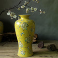 Yellow Porcelain Baluster Vase