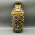 Yellow Porcelain Floral Baluster Vase